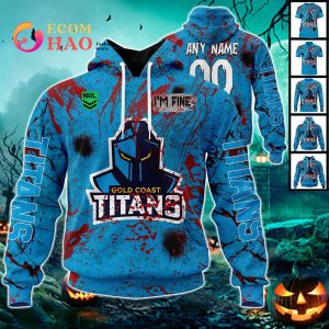 NRL Gold Coast Titans Halloween Jersey All Over Print 3D Hoodie