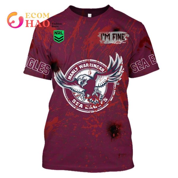 NRL Manly Warringah Sea Eagles Halloween Jersey All Over Print 3D Hoodie