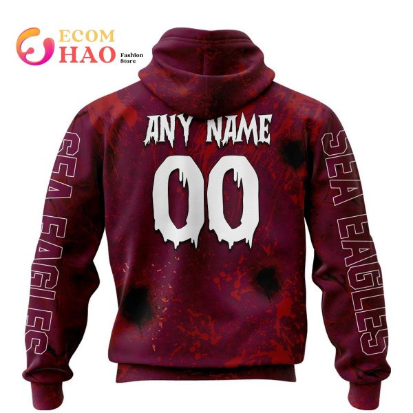 NRL Manly Warringah Sea Eagles Halloween Jersey All Over Print 3D Hoodie