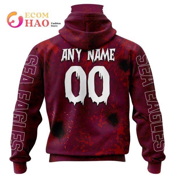 NRL Manly Warringah Sea Eagles Halloween Jersey All Over Print 3D Hoodie