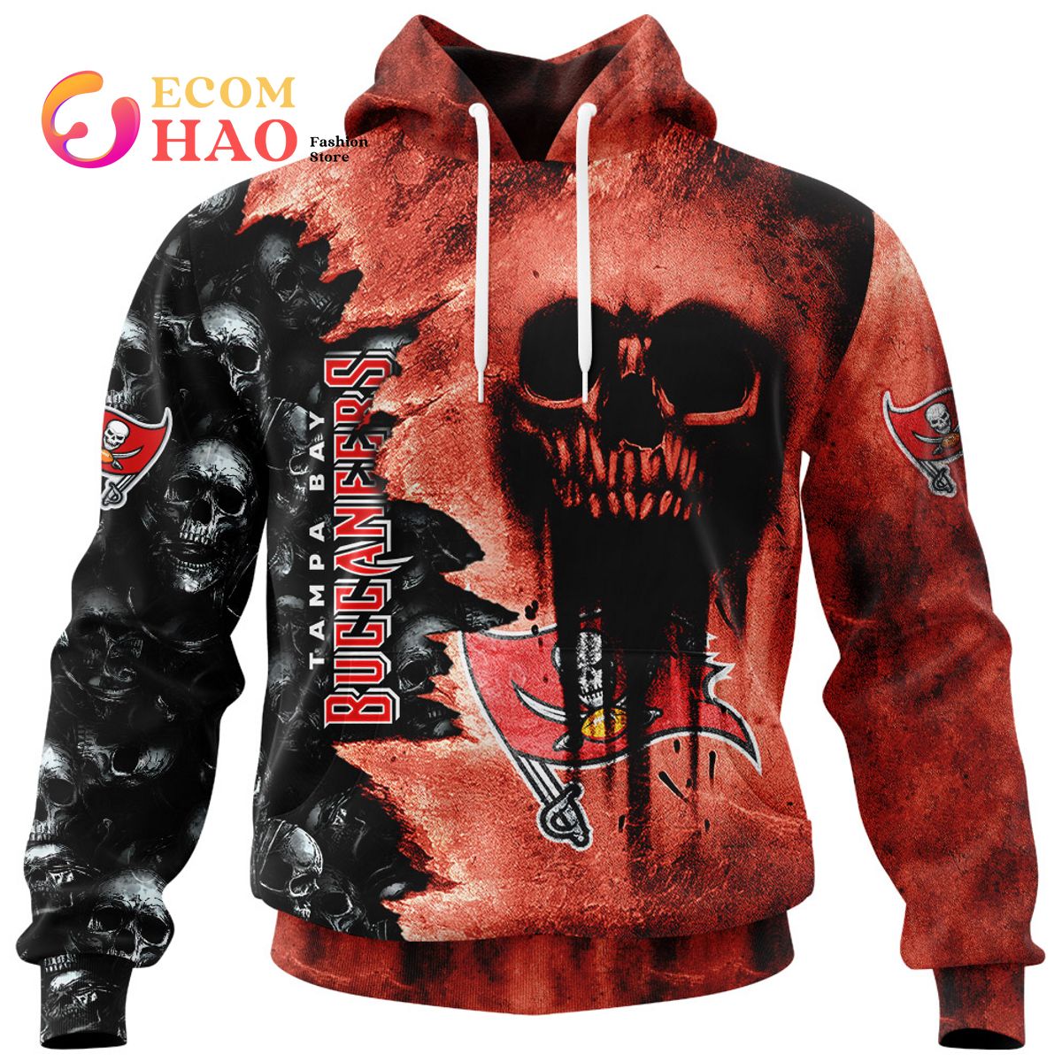 NFL Buccaneers Halloween Cemetery Skull Jersey 3D Hoodie