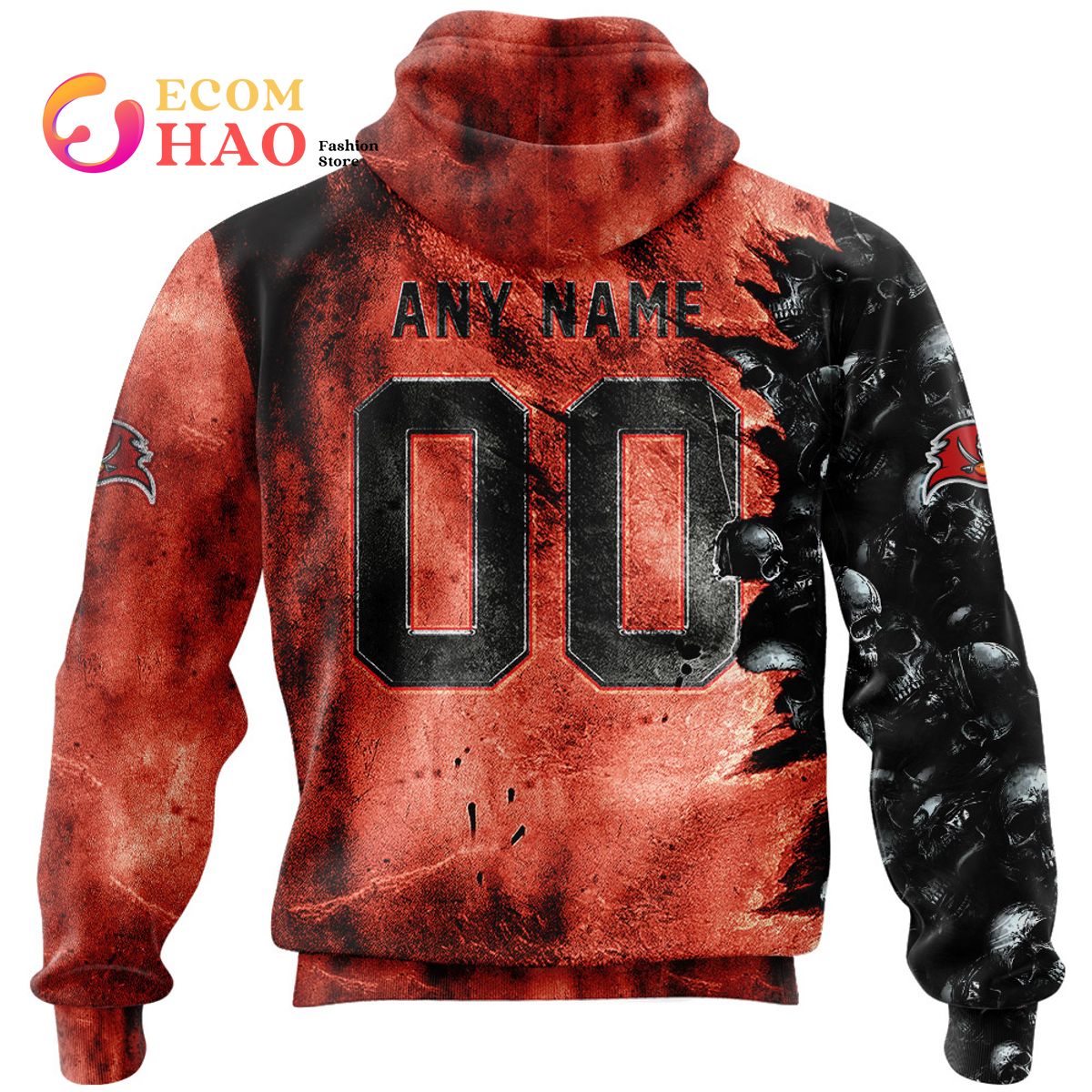 NFL Buccaneers Halloween Cemetery Skull Jersey 3D Hoodie