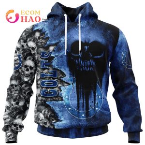 NFL Colts Halloween Cemetery Skull Jersey 3D Hoodie