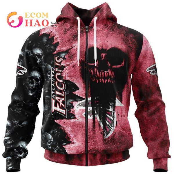 NFL Falcons Halloween Cemetery Skull Jersey 3D Hoodie