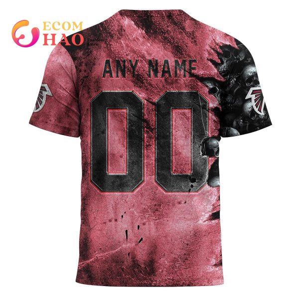 NFL Falcons Halloween Cemetery Skull Jersey 3D Hoodie