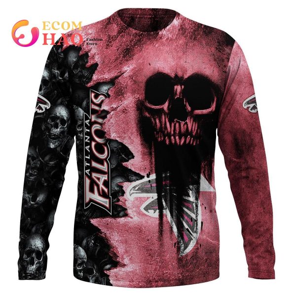 NFL Falcons Halloween Cemetery Skull Jersey 3D Hoodie