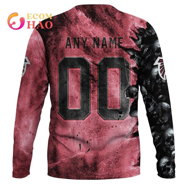 NFL Falcons Halloween Cemetery Skull Jersey 3D Hoodie