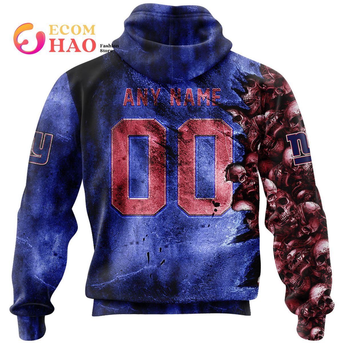 NFL Giants Halloween Cemetery Skull Jersey 3D Hoodie