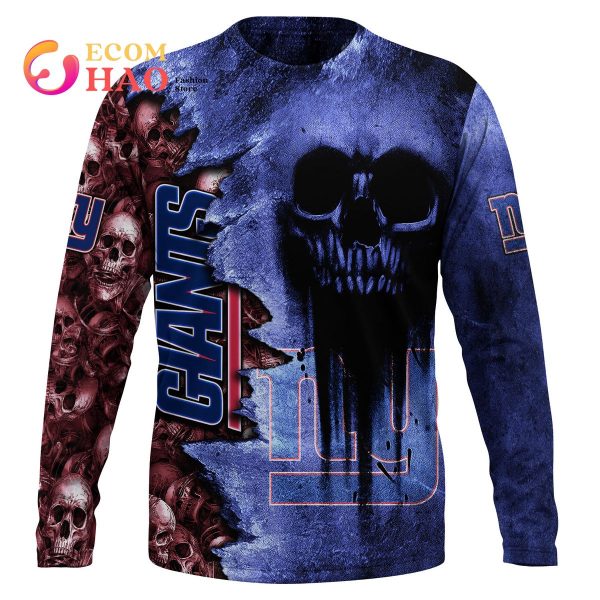 NFL Giants Halloween Cemetery Skull Jersey 3D Hoodie