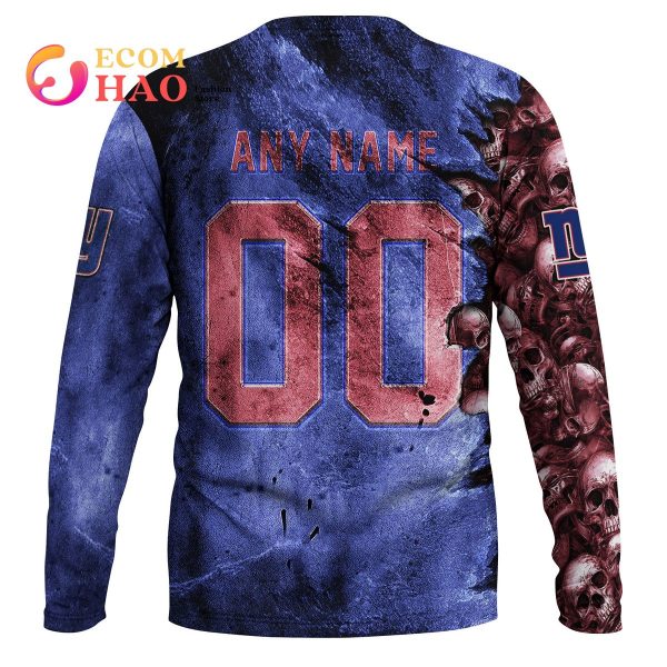 NFL Giants Halloween Cemetery Skull Jersey 3D Hoodie