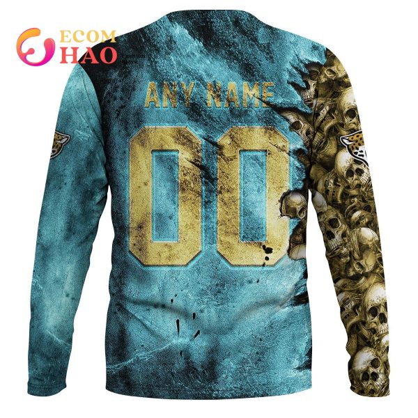 NFL Jaguars Halloween Cemetery Skull Jersey 3D Hoodie