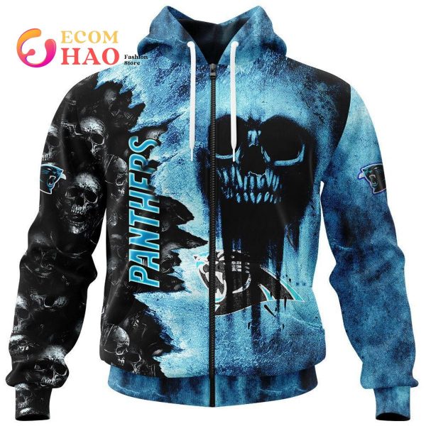 NFL Panthers Halloween Cemetery Skull Jersey 3D Hoodie