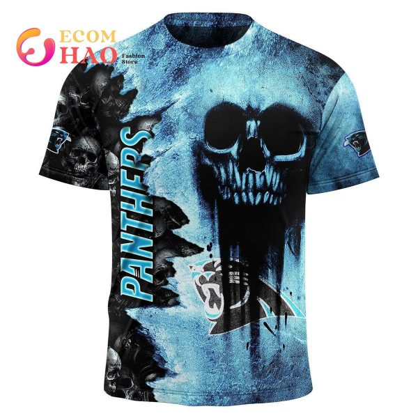 NFL Panthers Halloween Cemetery Skull Jersey 3D Hoodie