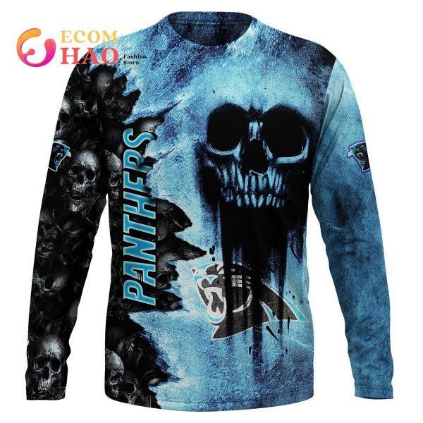 NFL Panthers Halloween Cemetery Skull Jersey 3D Hoodie