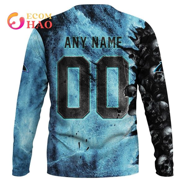 NFL Panthers Halloween Cemetery Skull Jersey 3D Hoodie