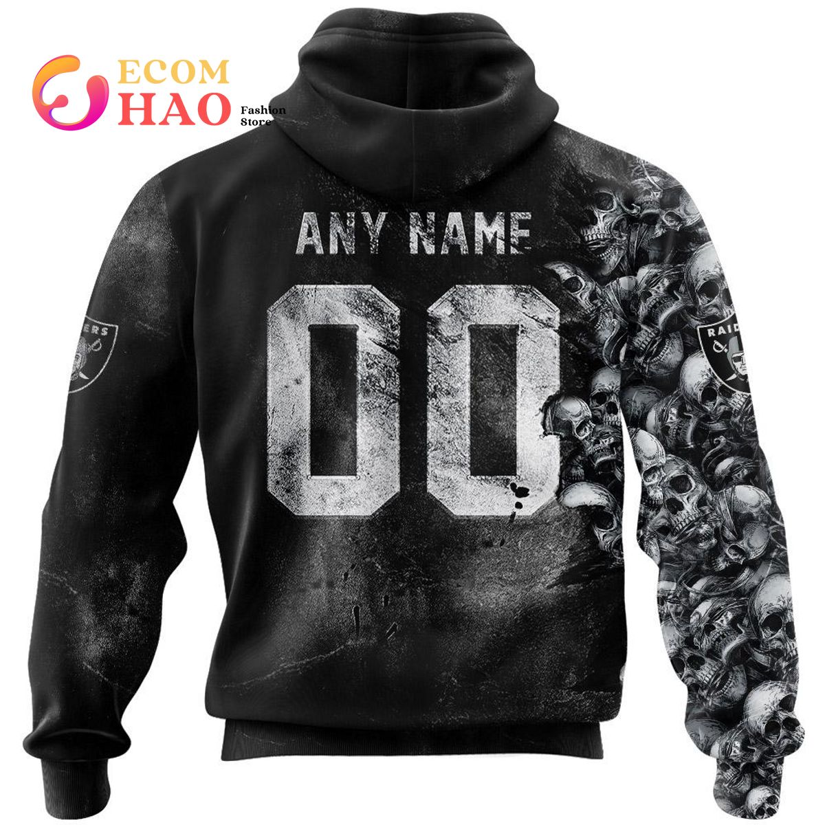 NFL Raiders Halloween Cemetery Skull Jersey 3D Hoodie