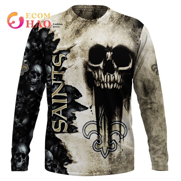 NFL Saints Halloween Cemetery Skull Jersey 3D Hoodie