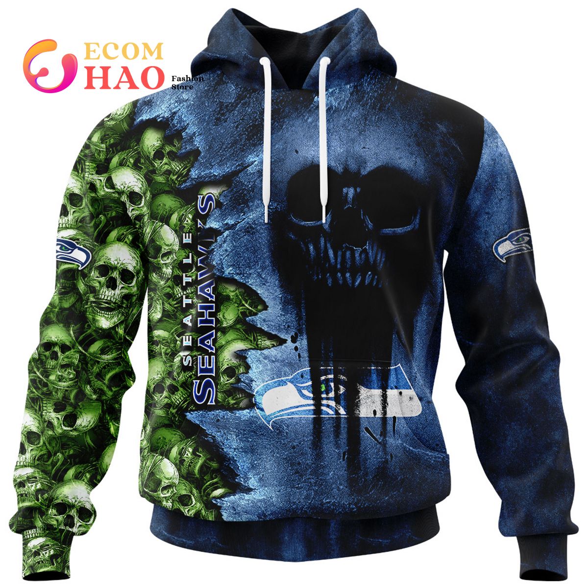 NFL Panthers Halloween Cemetery Skull Jersey 3D Hoodie