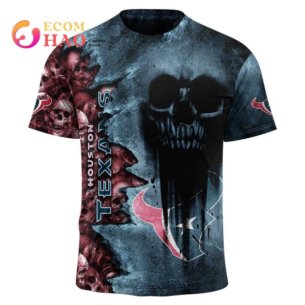 NFL Texans Halloween Cemetery Skull Jersey 3D Hoodie