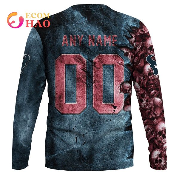NFL Texans Halloween Cemetery Skull Jersey 3D Hoodie