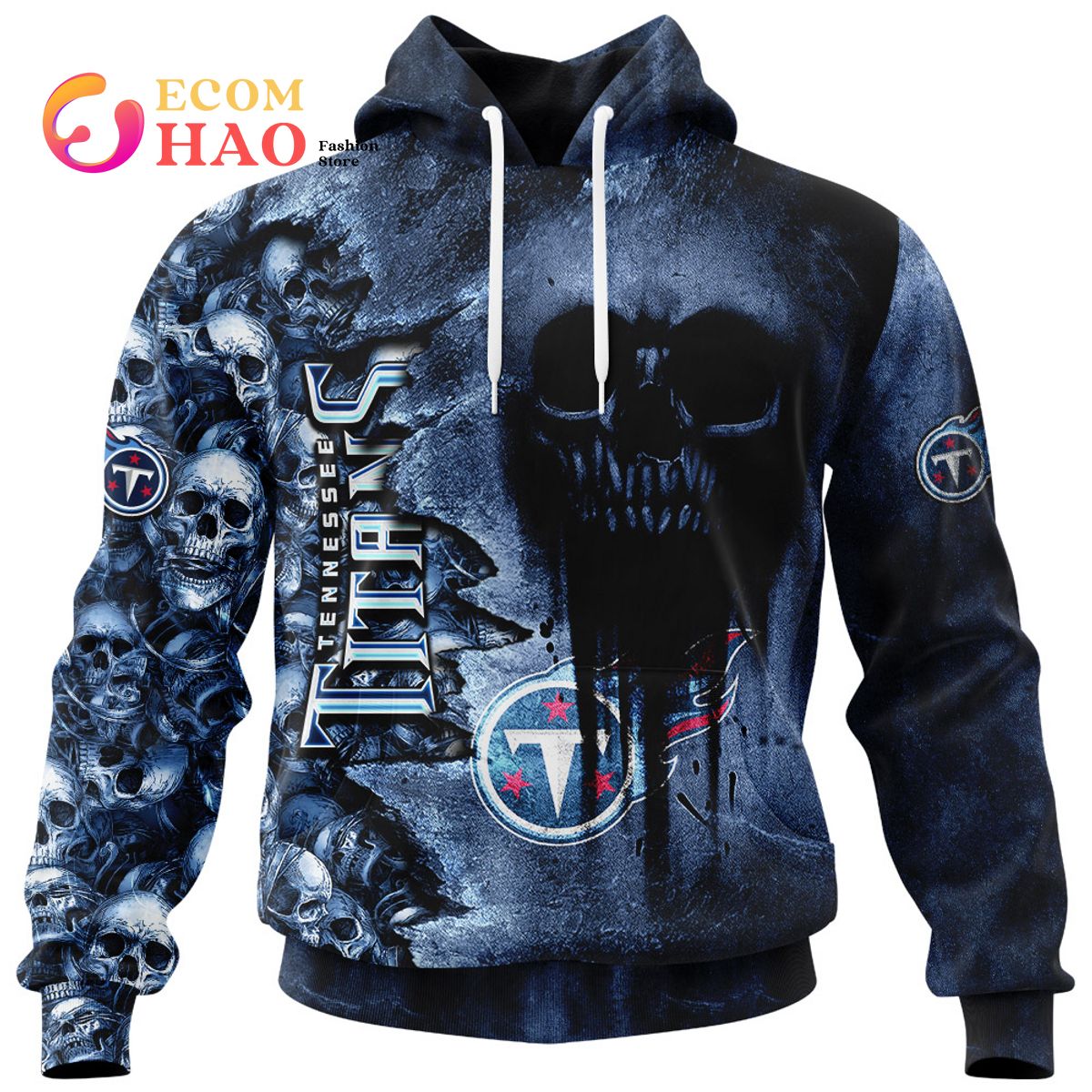 NFL Titans Halloween Cemetery Skull Jersey 3D Hoodie