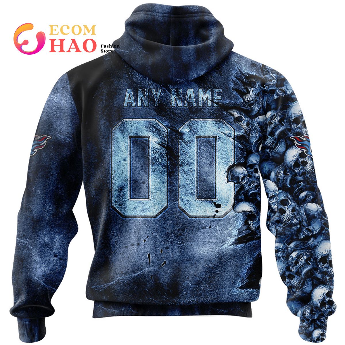 NFL Titans Halloween Cemetery Skull Jersey 3D Hoodie