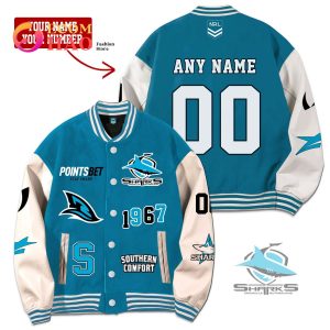 NRL 3D Premium Baseball Jacket Cronulla Sharks