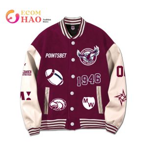NRL 3D Premium Baseball Jacket Manly Sea Eagles