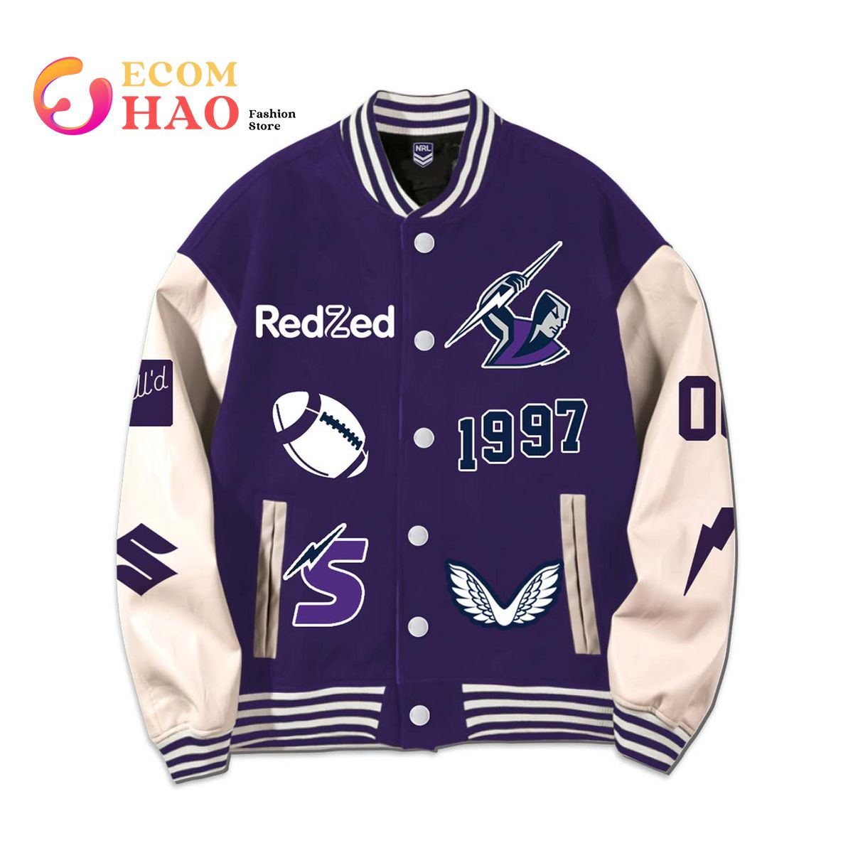 NRL 3D Premium Baseball Jacket Melbourne Storm