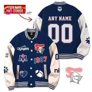 NRL 3D Premium Baseball Jacket Newcastle Knights
