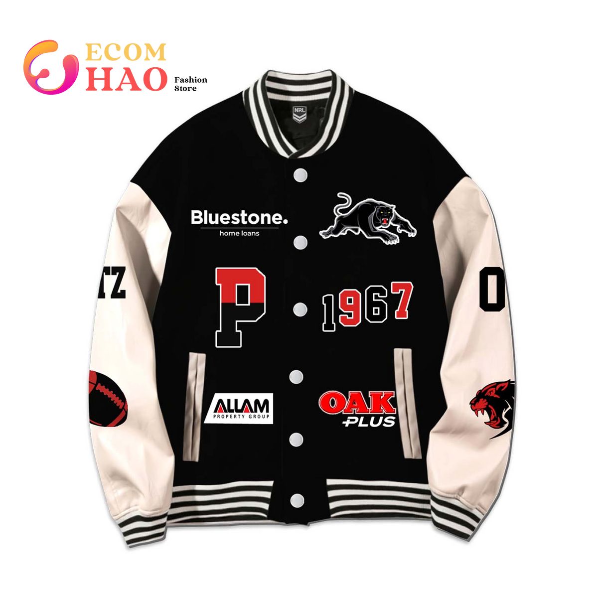 NRL 3D Premium Baseball Jacket Penrith Panthers