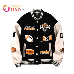NRL 3D Premium Baseball Jacket Wests Tigers NRL 3D Premium Baseball Jacket Wests Tigers