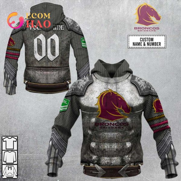 Personalized NRL Brisbane Broncos Armor 3D Hoodie