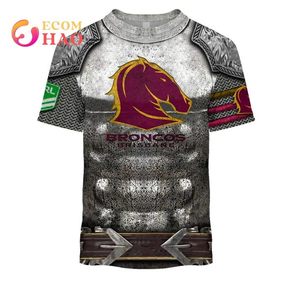 Personalized NRL Brisbane Broncos Armor 3D Hoodie