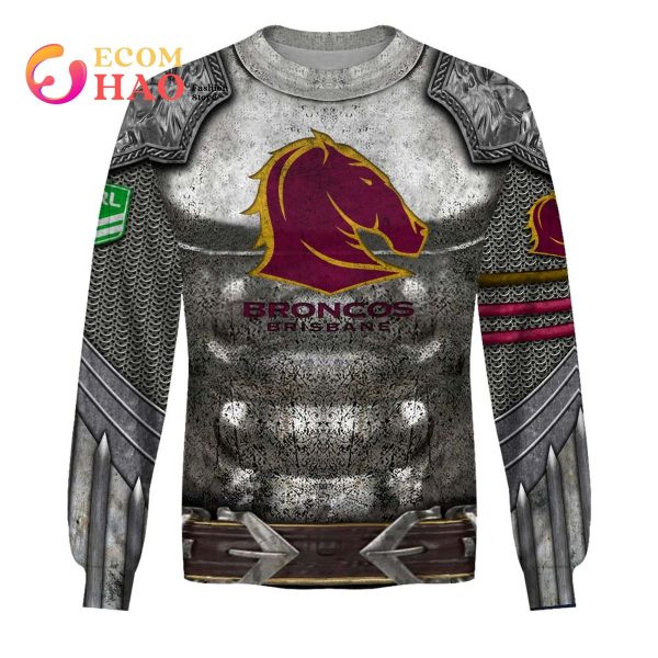Personalized NRL Brisbane Broncos Armor 3D Hoodie