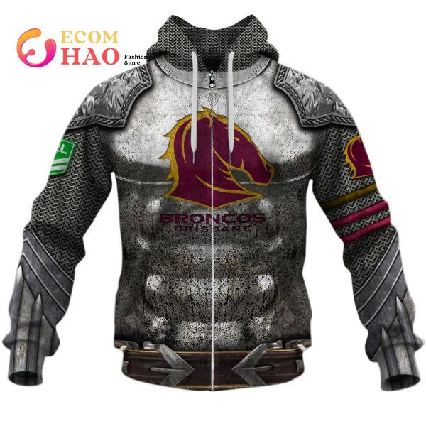 Personalized NRL Brisbane Broncos Armor 3D Hoodie