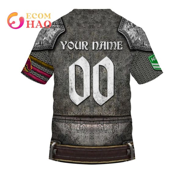 Personalized NRL Brisbane Broncos Armor 3D Hoodie