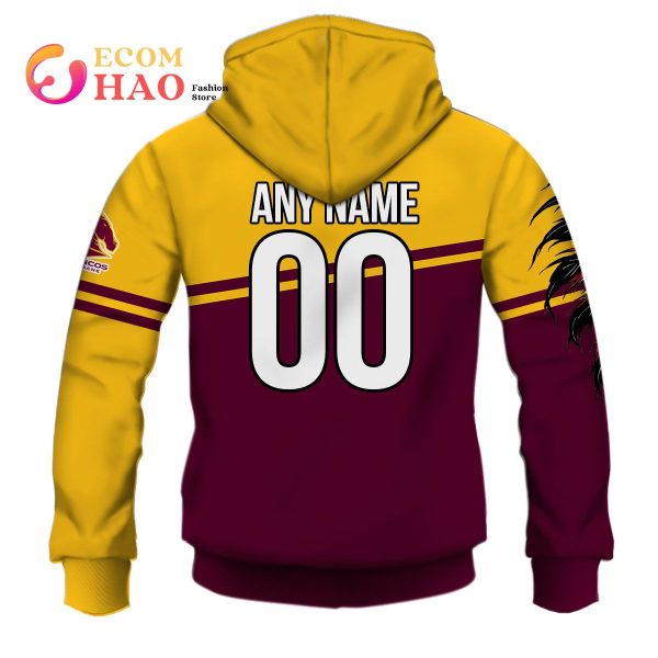 Personalized NRL Brisbane Broncos Native Skull 3D Hoodie