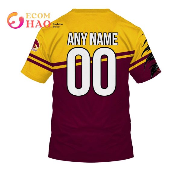 Personalized NRL Brisbane Broncos Native Skull 3D Hoodie