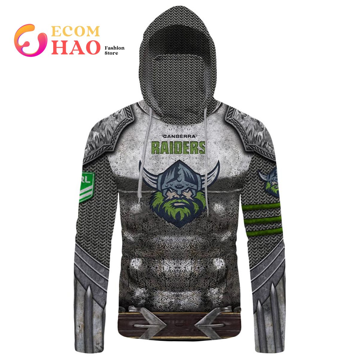 Personalized NRL Canberra Raiders Armor 3D Hoodie