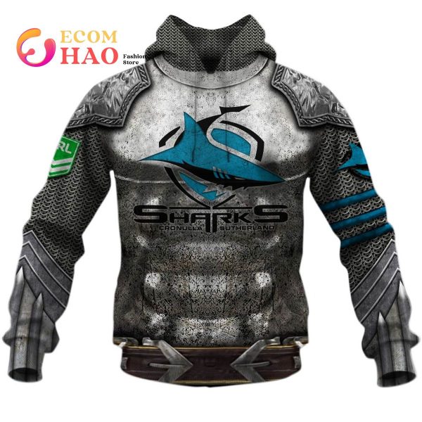 Personalized NRL Cronulla Sutherland Sharks Armor 3D Hoodie