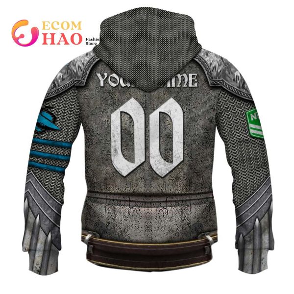 Personalized NRL Cronulla Sutherland Sharks Armor 3D Hoodie