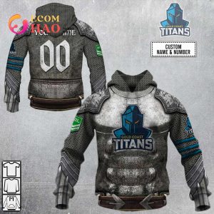 Personalized NRL Gold Coast Titans Armor 3D Hoodie