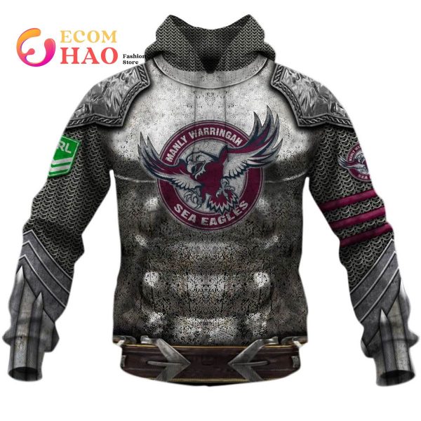 Personalized NRL Manly Warringah Sea Eagles Armor 3D Hoodie