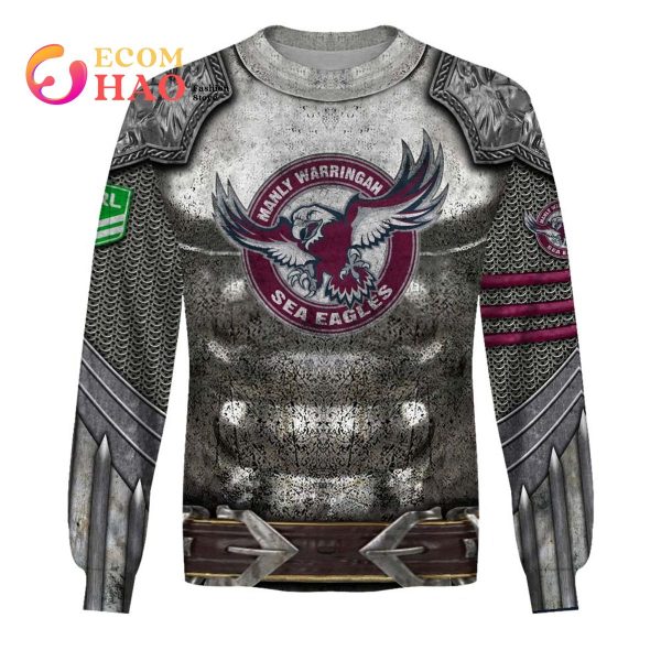 Personalized NRL Manly Warringah Sea Eagles Armor 3D Hoodie
