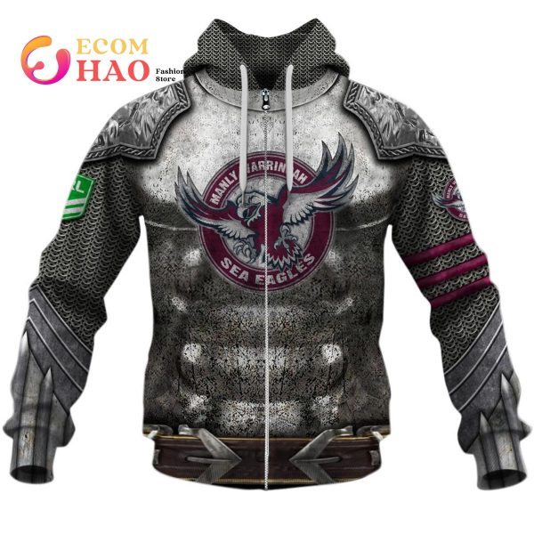 Personalized NRL Manly Warringah Sea Eagles Armor 3D Hoodie