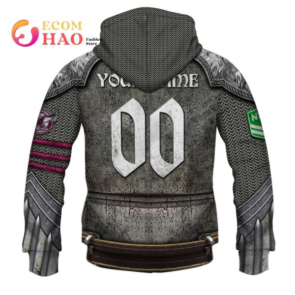 Personalized NRL Manly Warringah Sea Eagles Armor 3D Hoodie
