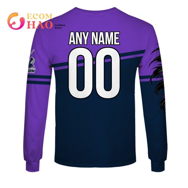 Personalized NRL Melbourne Storm Native Skull 3D Hoodie