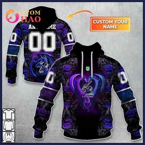 Personalized NRL Melbourne Storm Rose Dragon 3D Hoodie