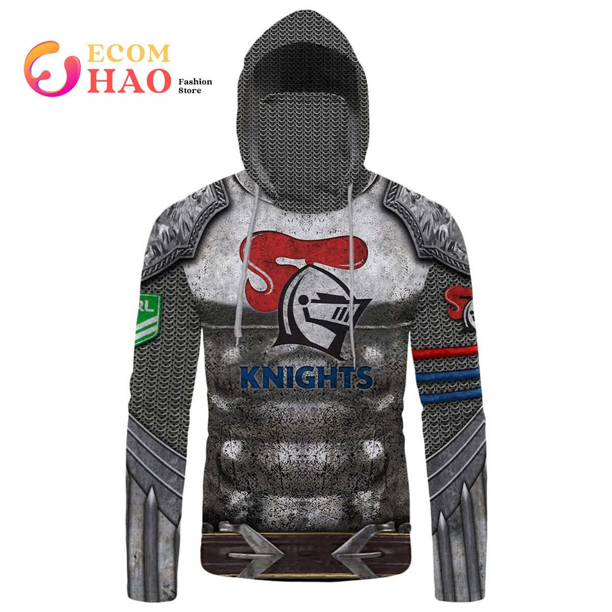 Personalized NRL Newcastle Knights Armor 3D Hoodie